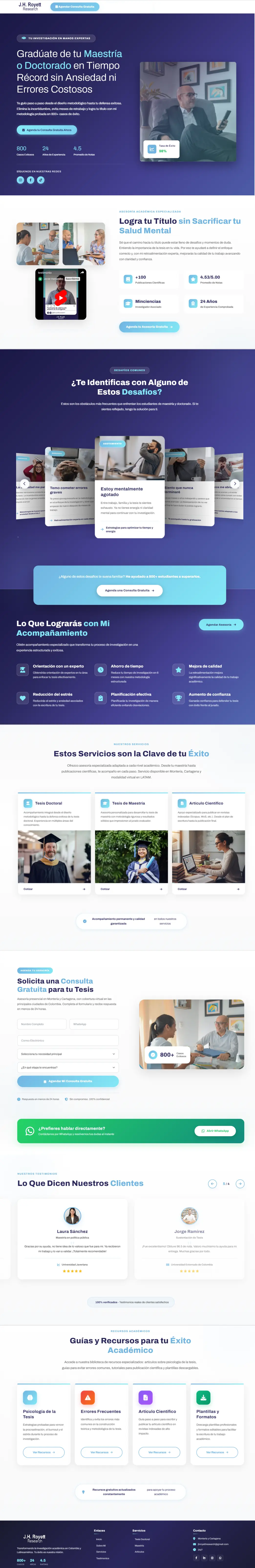 Sitio web de asesorías académicas - Tesis profesionales Montería